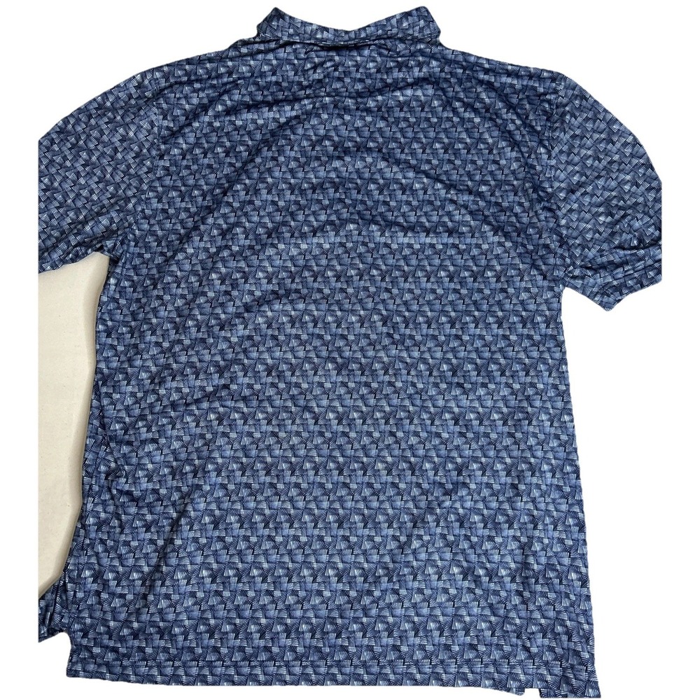 Greg Norman Mens XL Golf Polo Shirt Blue Micro Paisley Performance Dry Fit (311) - Picture 5 of 5